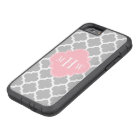 Grey White Moroccan #5 Pink 3 Initial Monogram