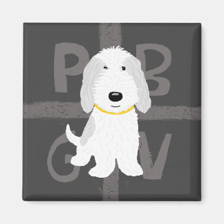 Grey & White PBGV Magnet