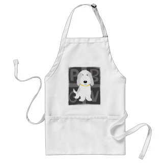 Grey & White PBGV Standard Apron