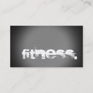 Grey White Personal Trainer Fitness Business Card