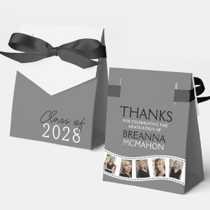 Grey & White Photo Collage Filmstrip Favour Box