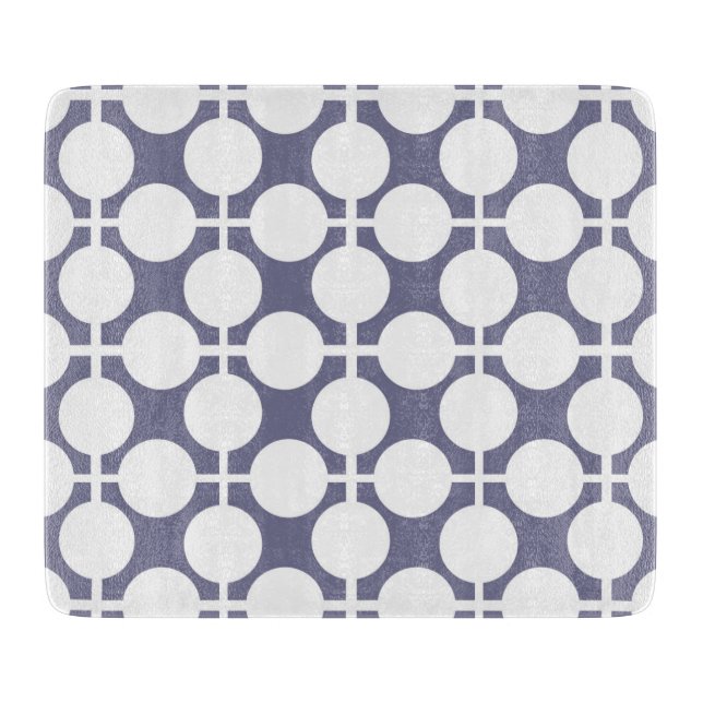 grey white polka dot and check pattern cutting board (Front)