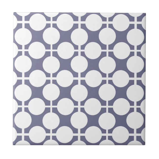 grey white polka dot and check pattern tile (Front)