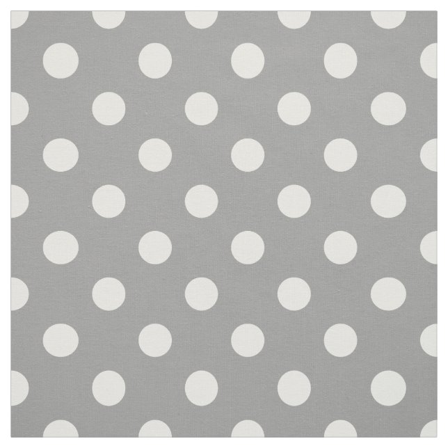 Grey white polka dots pattern fabric (Swatch)