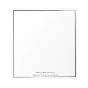 Grey White Professional Business Personalised Notepad