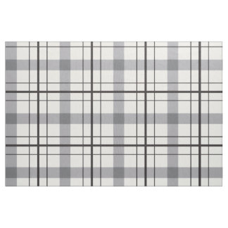Grey White Retro Plaid Pattern Fabric