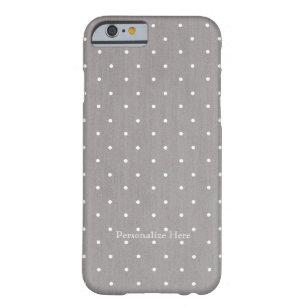 Grey & White Small Polka Dots Modern Chic Barely There iPhone 6 Case