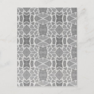 Grey White Stone Tiles Mosaic Pattern Postcard