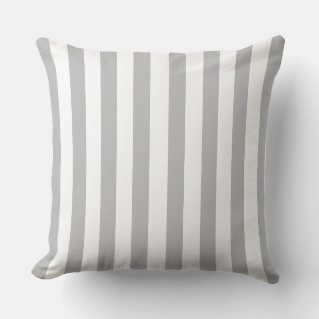 Grey & White Striped  Cushion (Front)