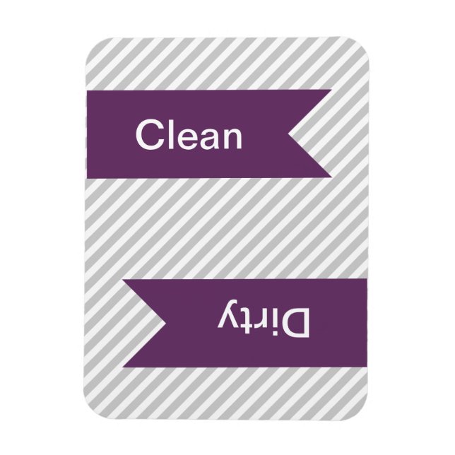 Grey & White Striped Pattern Dishwasher Magnets (Vertical)