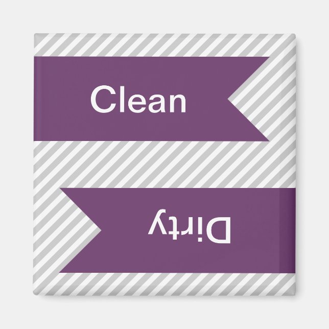 Grey & White Striped Pattern Dishwasher Magnets (Front)