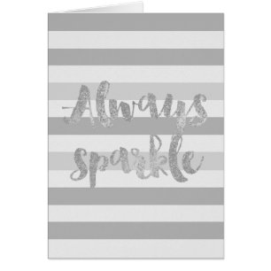 Grey White Stripes Sparkle