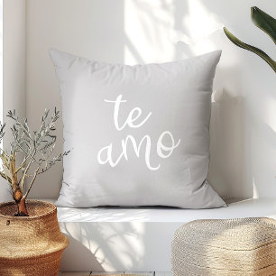Grey White Te Amo Cushion