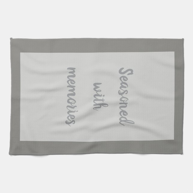 Grey - White  Tea Towel (Horizontal)