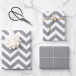 Grey & White Thick Chevron Wedding Birthday V2 Wrapping Paper Sheet<br><div class="desc">This stylish Grey and White Chevron Print graphic design is perfect for any project. The pastel grey and white colour palette gives it a classic look that can be used in a variety of projects. It's perfect for a modern, minimalistic, and sophisticated look that will make your design stand out....</div>