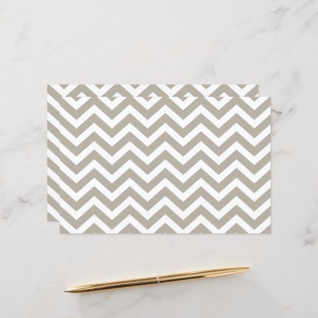 Grey & White Thick Chevron Wedding V4 Cardstock (Front/Back In Situ)