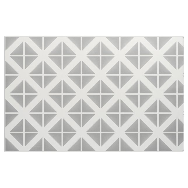 Grey White Trendy Triangles Pattern Fabric (Fat Quarter)
