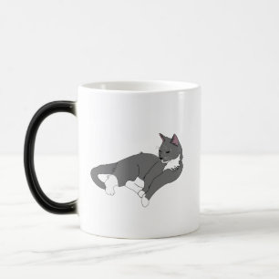 Grey & White Tuxedo Cat Magic Mug