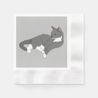 Grey & White Tuxedo Cat