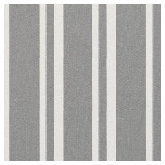 Grey White Vertical Stripes Elegant Unisex Neutral Fabric (Close Up)