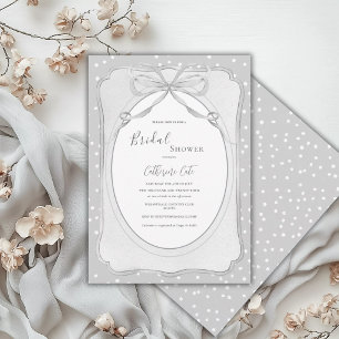 Grey & White Vintage Bridal Shower Invitation