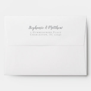 Grey & White Wedding Classic   Return Address  Envelope
