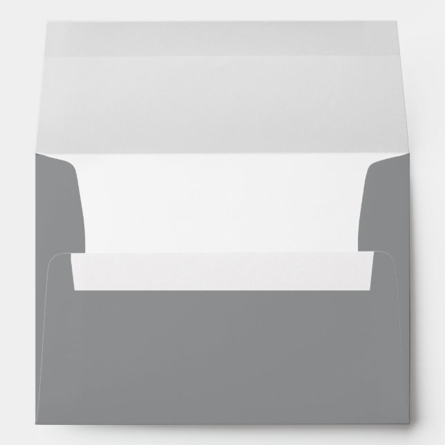 Grey White Wedding Elegant Simple Modern Envelope (Back (Bottom))