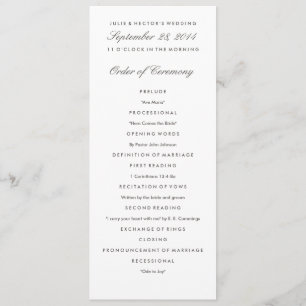 Grey & White Wedding Program Template