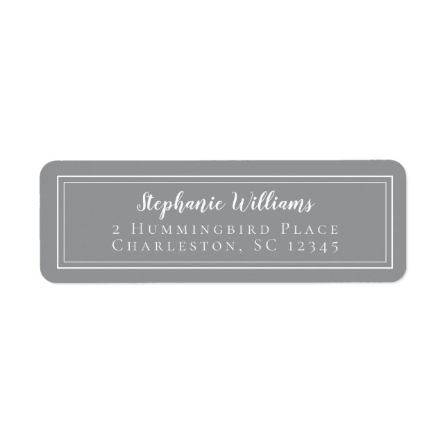 Grey White Wedding RSVP Modern Simple Chic (Front)