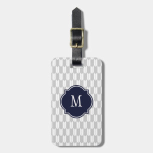Grey & White Yagasuri Monogram Luggage Tag