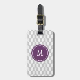Grey & White Yagasuri Monogram Luggage Tag