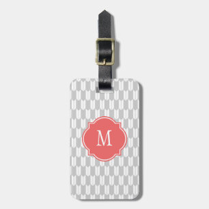 Grey & White Yagasuri Monogram Luggage Tag