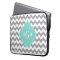 Grey Wht Chevron Aqua Turq Quatrefoil 3 Monogram