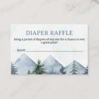 Grey Wilderness Baby Shower Diaper Raffle Insert