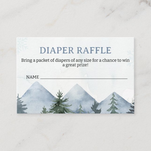 Grey Wilderness Baby Shower Diaper Raffle Insert (Front)