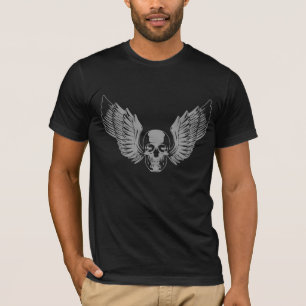 Grey Winged Skull T-Shirt
