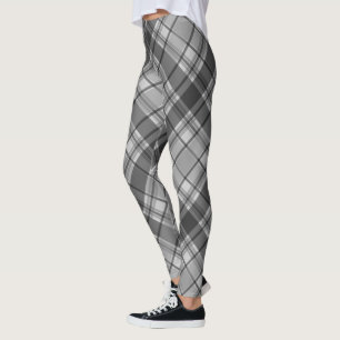 Grey Winter plaid Leggings