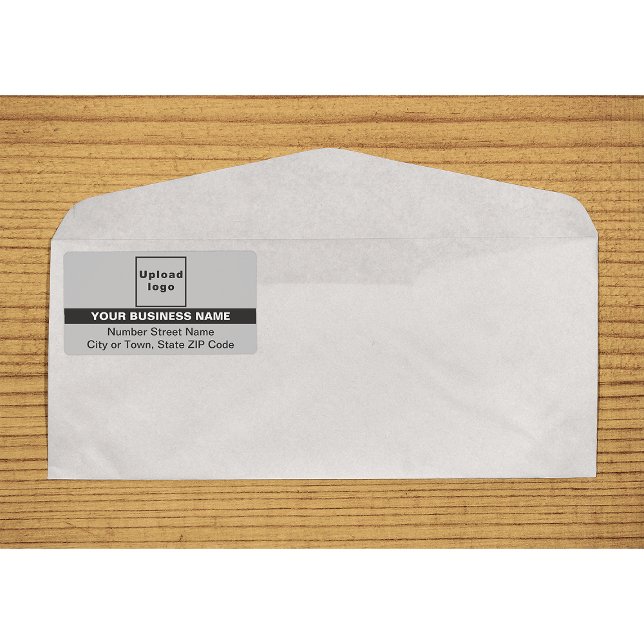 Grey With Highlighted Brand Name Shipping Label (Gray with highlighted brand name shipping label on envelope)