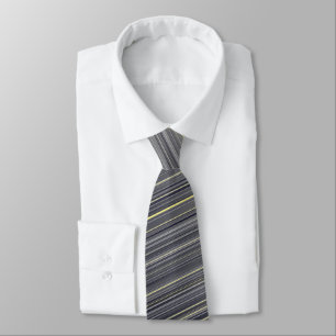 Grey with Hints of Yellow Stripes Tie