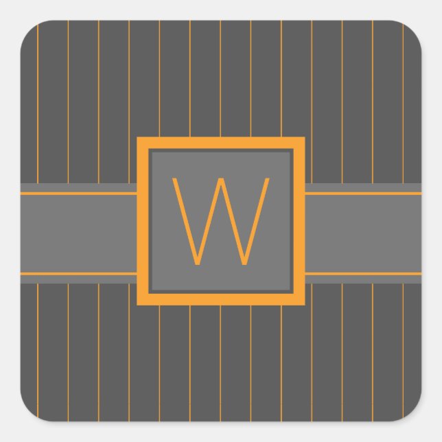 Grey with Orange Pinstripes Sticker (Front)