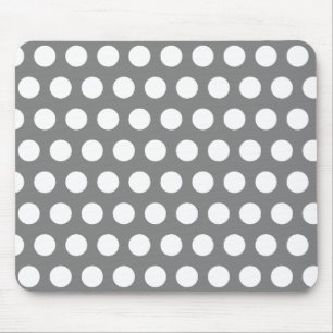 Grey with Polka Dots Mouse Pad