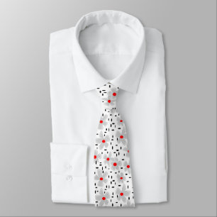 grey with red flowers on white background retro tie
