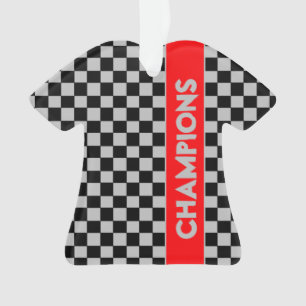 Grey With Red Sport Themed Ornament