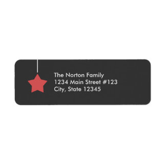 Grey with Red Star Modern Holiday