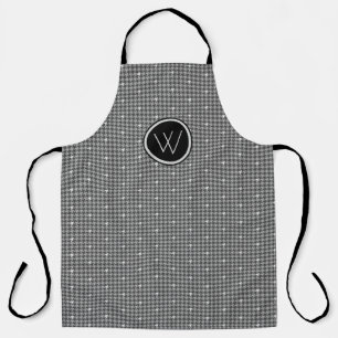 Grey with Silver Accent Houndstooth Apron