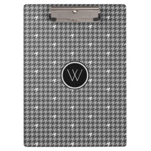 Grey with Silver Accent Houndstooth Clipboard