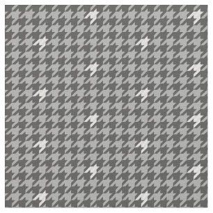 Grey with Silver Accent Houndstooth Fabric