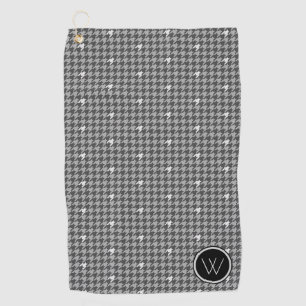 Grey with Silver Accent Houndstooth Golf Towel