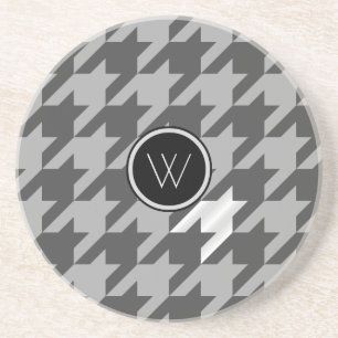 Grey with Silver Houndstooth Sandstone Coaster
