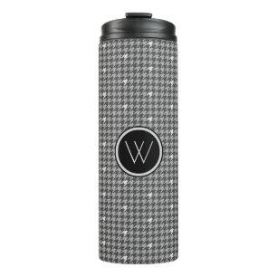 Grey with Silver Houndstooth Thermal Tumbler